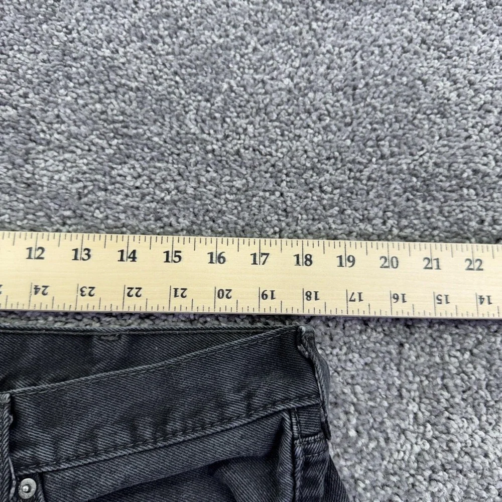 Levis 505 Jeans Mens 38x30 Black Regular Straight Denim Dark Wash Workwear Logo